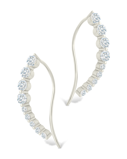 Sterling Silver Brilliant Round CZ Crawlers