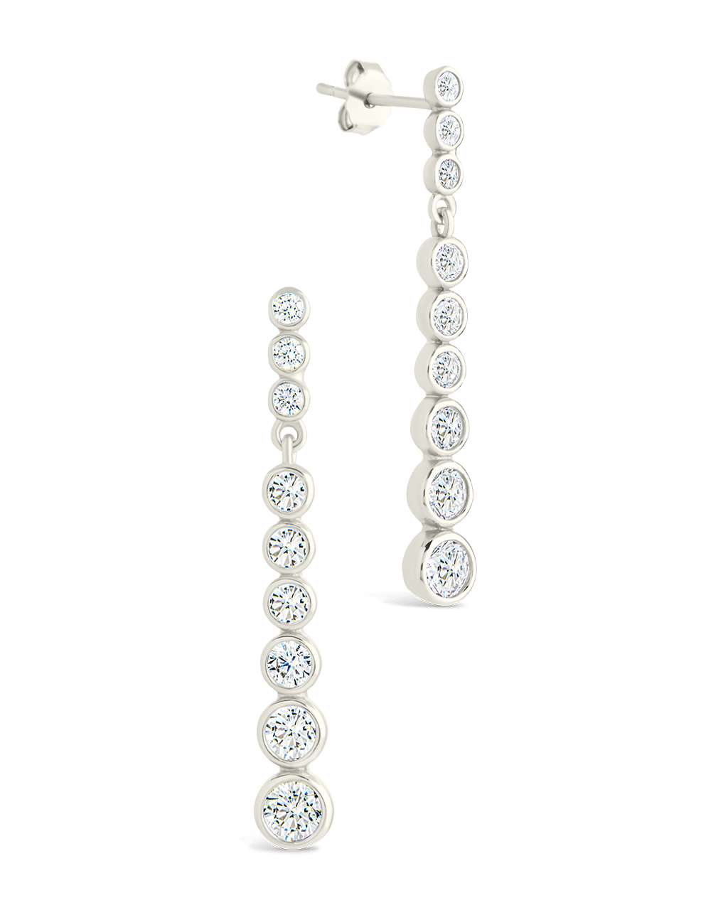 Sterling Silver Ianthe Brilliant Cut CZ Dangle Earrings Silver