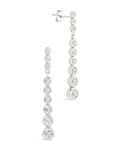 Sterling Silver Ianthe Brilliant Cut CZ Dangle Earrings Silver