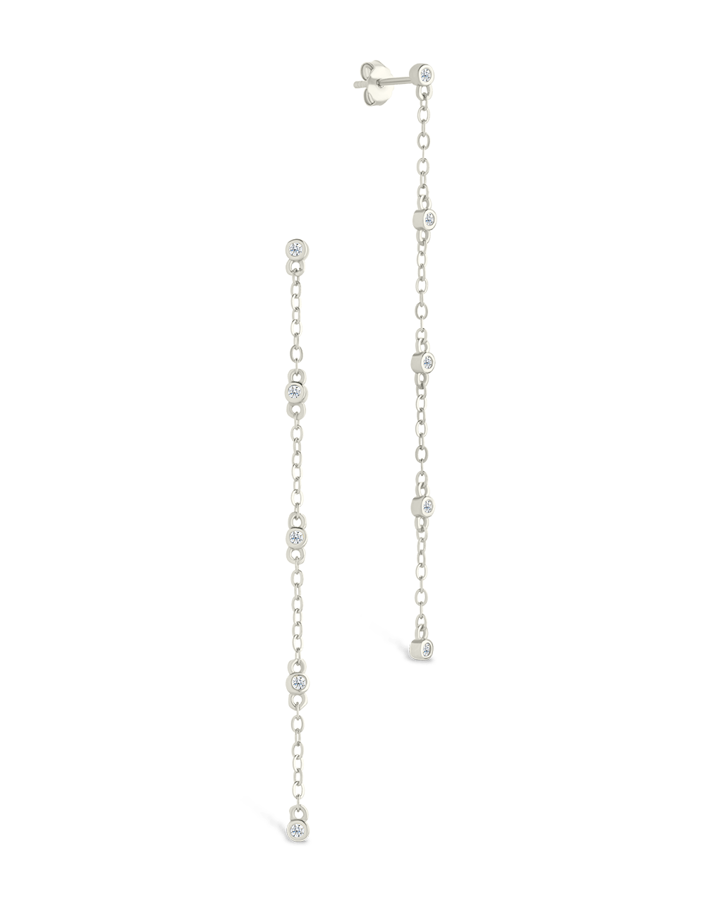 Sterling Silver Evanthe Brilliant Cut CZ Dangle Earrings Silver