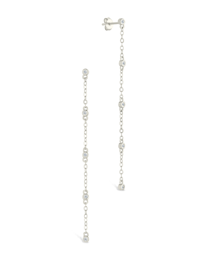Sterling Silver Evanthe Brilliant Cut CZ Dangle Earrings Silver