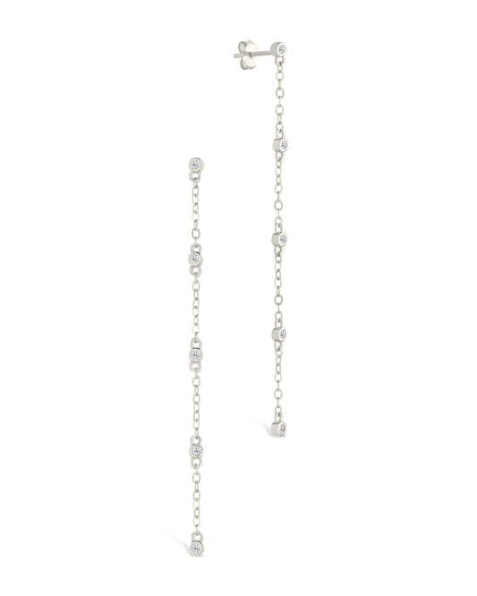 Sterling Silver Evanthe Brilliant Cut CZ Dangle Earrings Silver