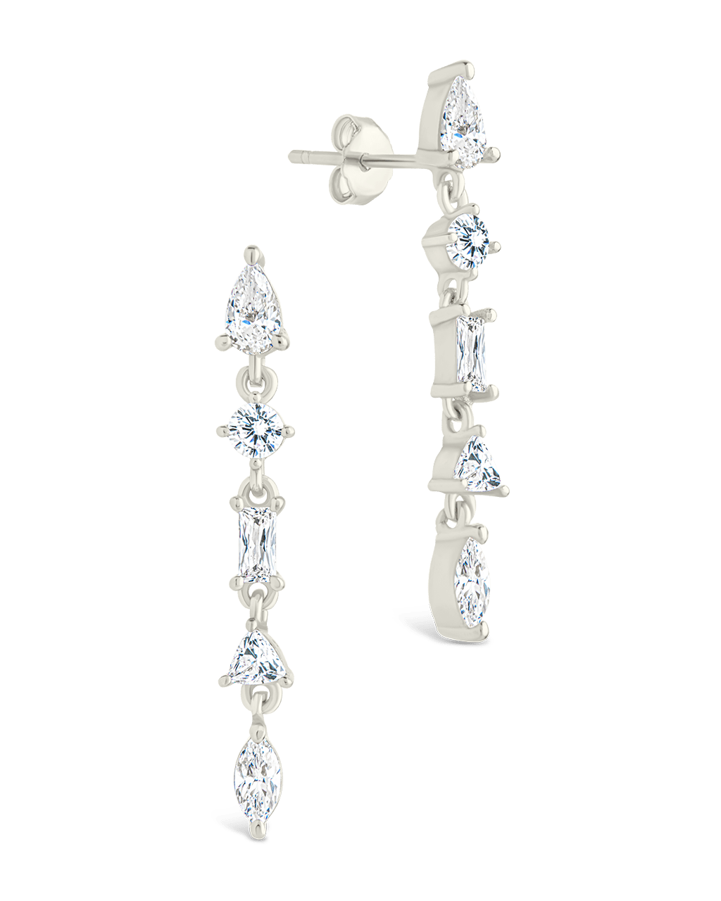 Sterling Silver Jacinda CZ Dangle Earrings Silver