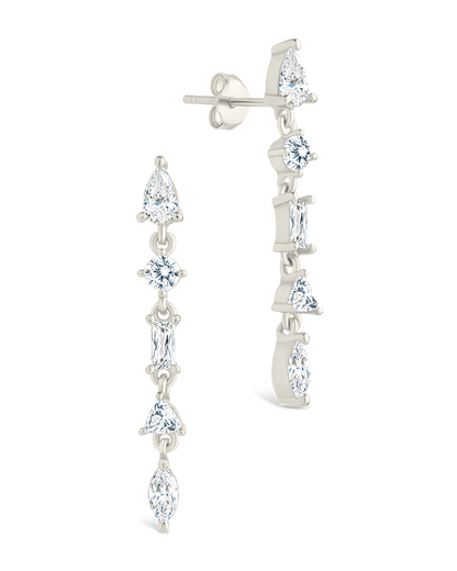 Sterling Silver Jacinda CZ Dangle Earrings Silver