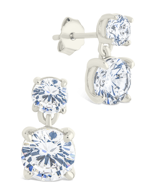 Sterling Silver Galatea Brilliant Cut CZ Studs Silver