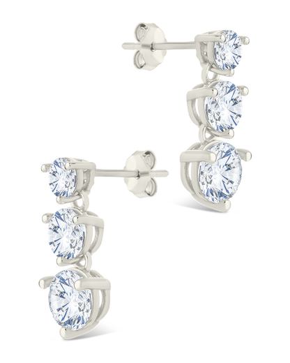 Sterling Silver Opaline Brilliant Cut CZ Studs