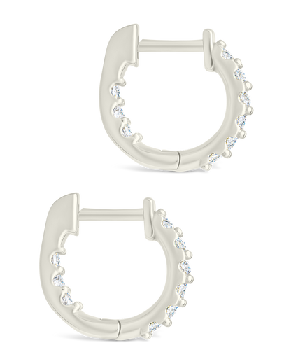 Sterling Silver Constance CZ Studded Statement Hoops