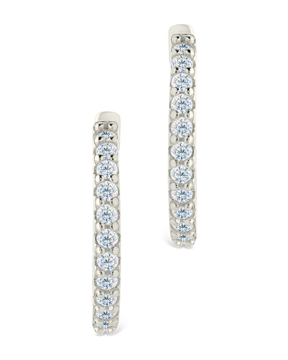 Sterling Silver Constance CZ Studded Statement Hoops