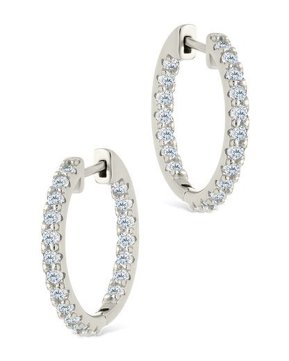 Sterling Silver Constance CZ Studded Statement Hoops