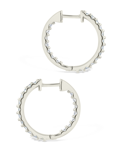 Sterling Silver Constance CZ Studded Statement Hoops