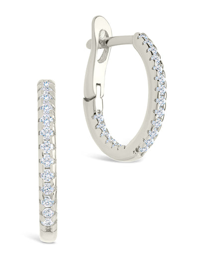Sterling Silver Lilia CZ Infinity Hoops Silver .5"
