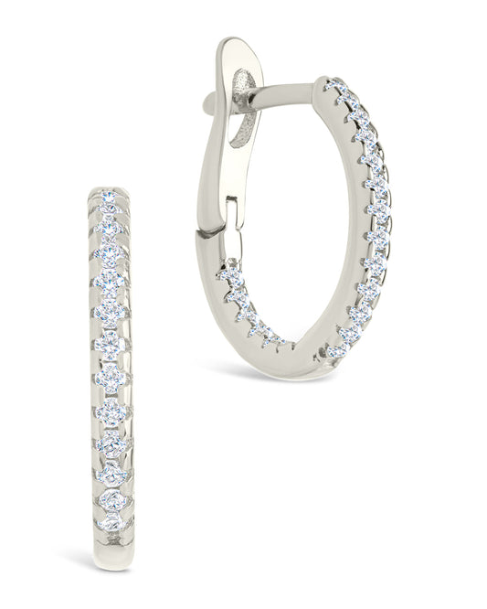 Sterling Silver Lilia CZ Infinity Hoops Silver .5"