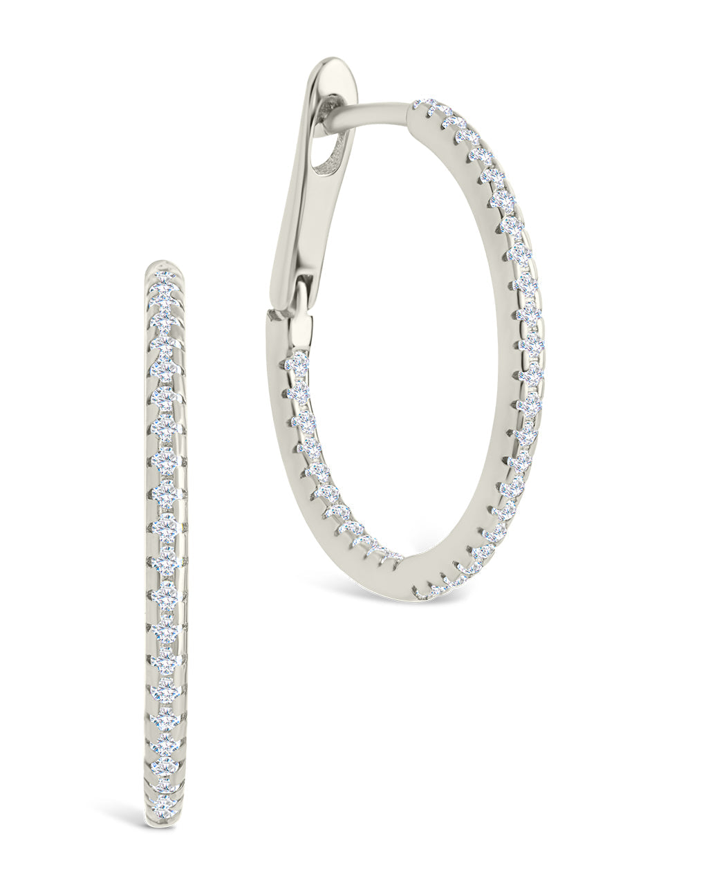 Sterling Silver Lilia CZ Infinity Hoops Silver .75"