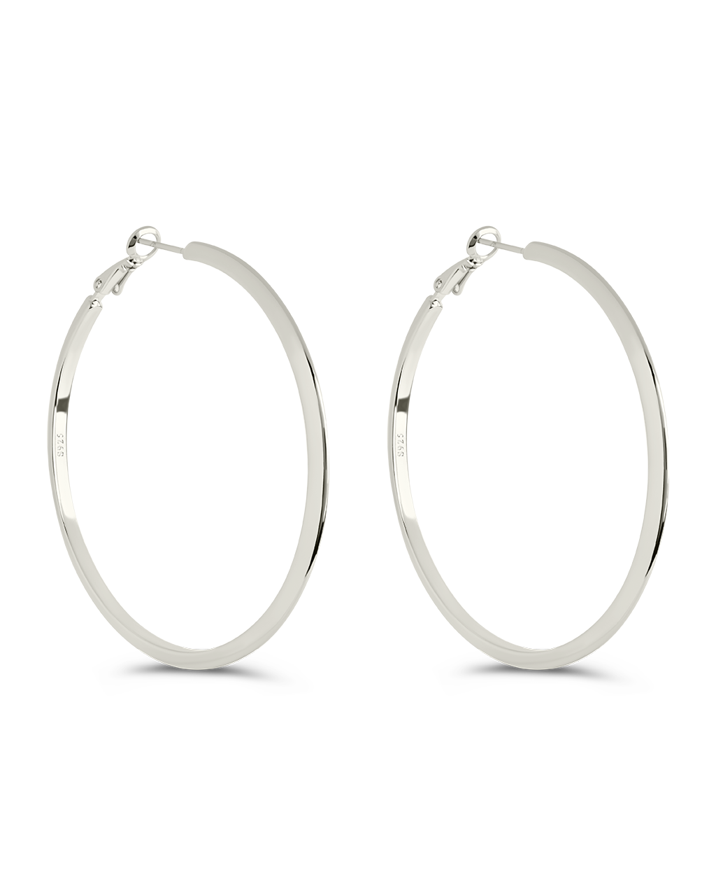 Leona Polished Hoop Earrings Silver