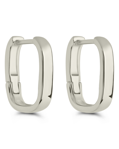 Annika Polished Micro Hoop Earrings Silver