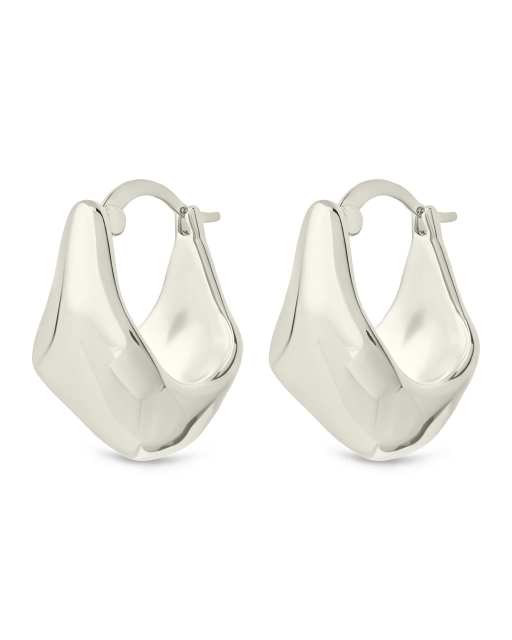 Elise Polished Micro Hoop Earrings Silver