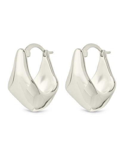 Elise Polished Micro Hoop Earrings Silver