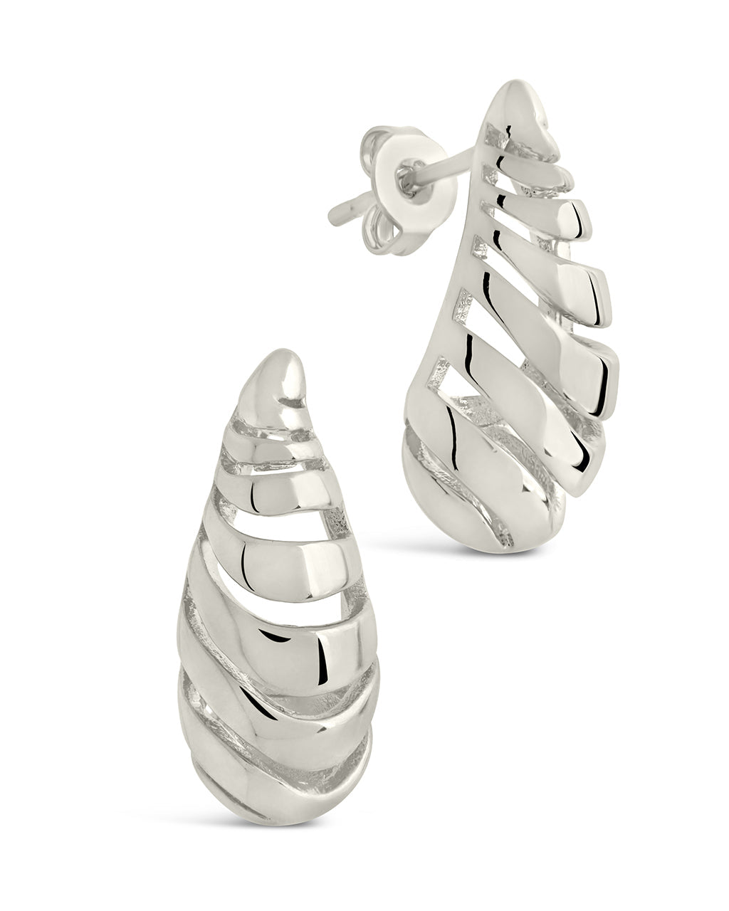 Carla Coiled Stud Earrings Silver