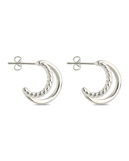 Arcadia Double Row Huggie Hoop Earrings
