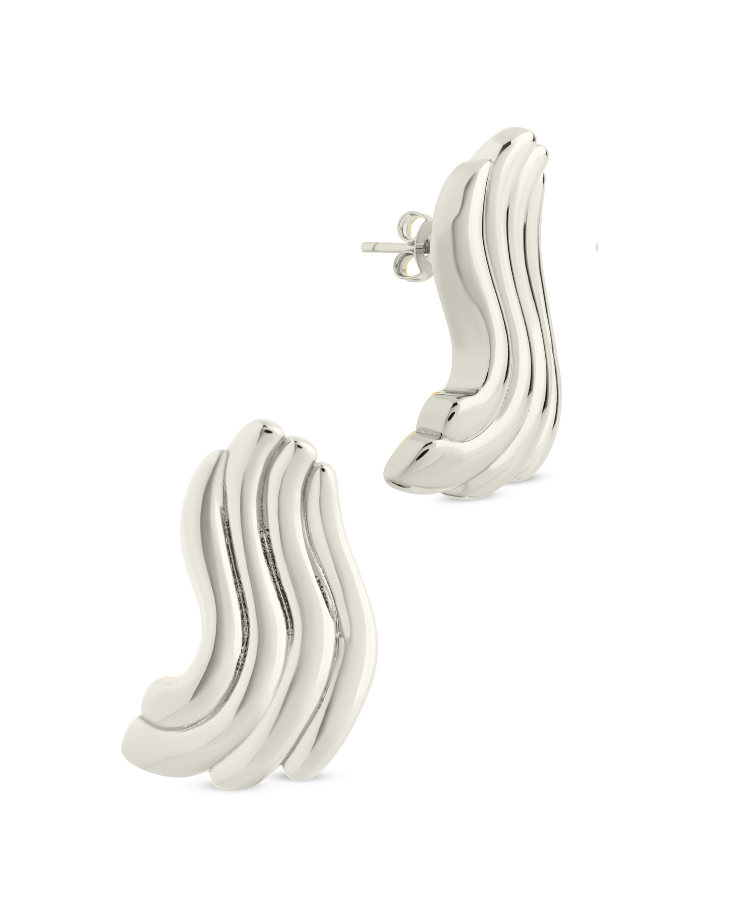 Sylvie Ripple Statement Studs Silver