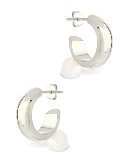 Sterling Silver Micki Pearl Drop Stud Earrings