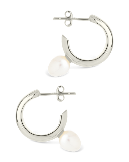 Sterling Silver Micki Pearl Drop Stud Earrings