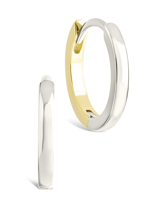 Sterling Silver Tinsley Micro Hoops Dual Tone