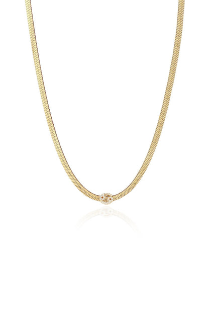 Zodiac Herringbone Necklace Cancer One Size