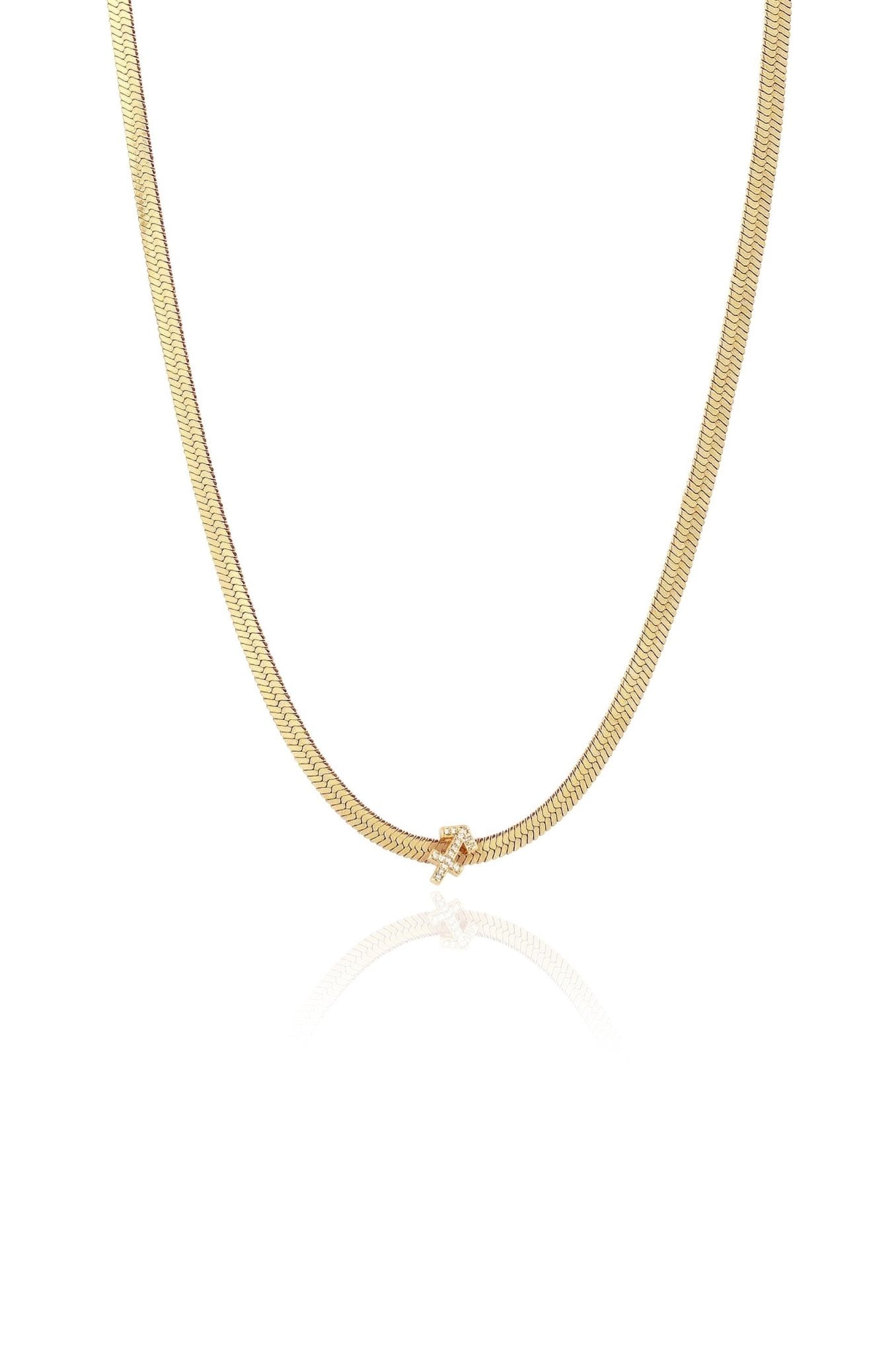 Zodiac Herringbone Necklace Sagittarius One Size
