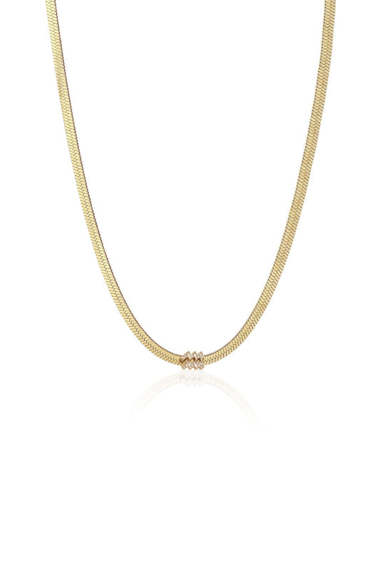 Zodiac Herringbone Necklace Aquarius One Size