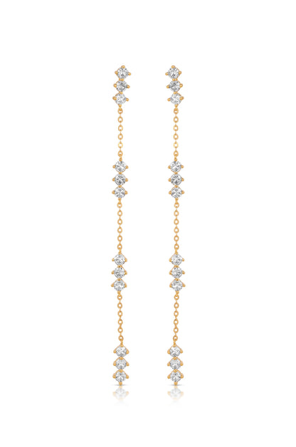 Linear Crystal Drop Earrings