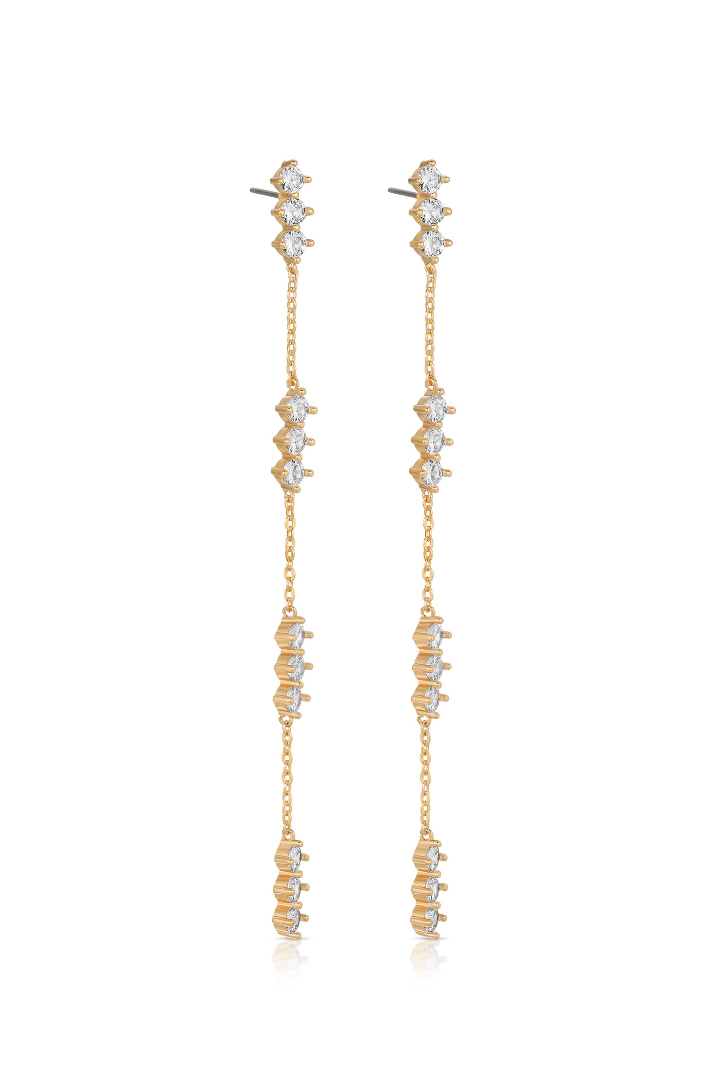 Linear Crystal Drop Earrings