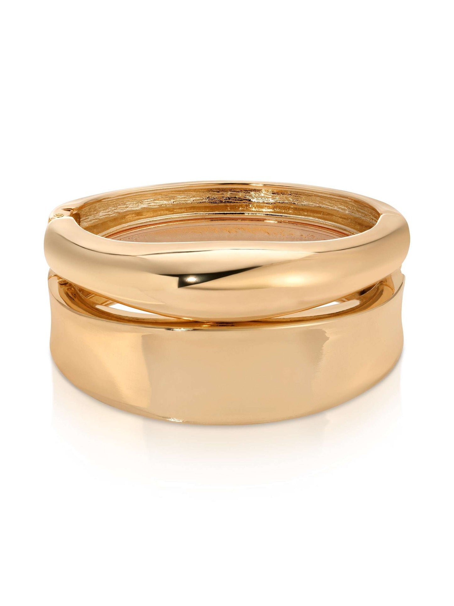 Double Golden Bangle Set 18k Gold Plated One Size