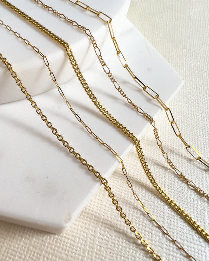 14k Gold Baby Open Link Chain Bracelet