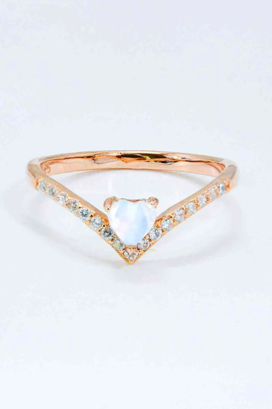 Moonstone Heart-Shaped Ring Moonstone