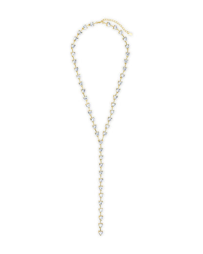 Tasha CZ Stationed Heart Lariat Necklace
