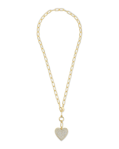 Disco Heart CZ Statement Necklace