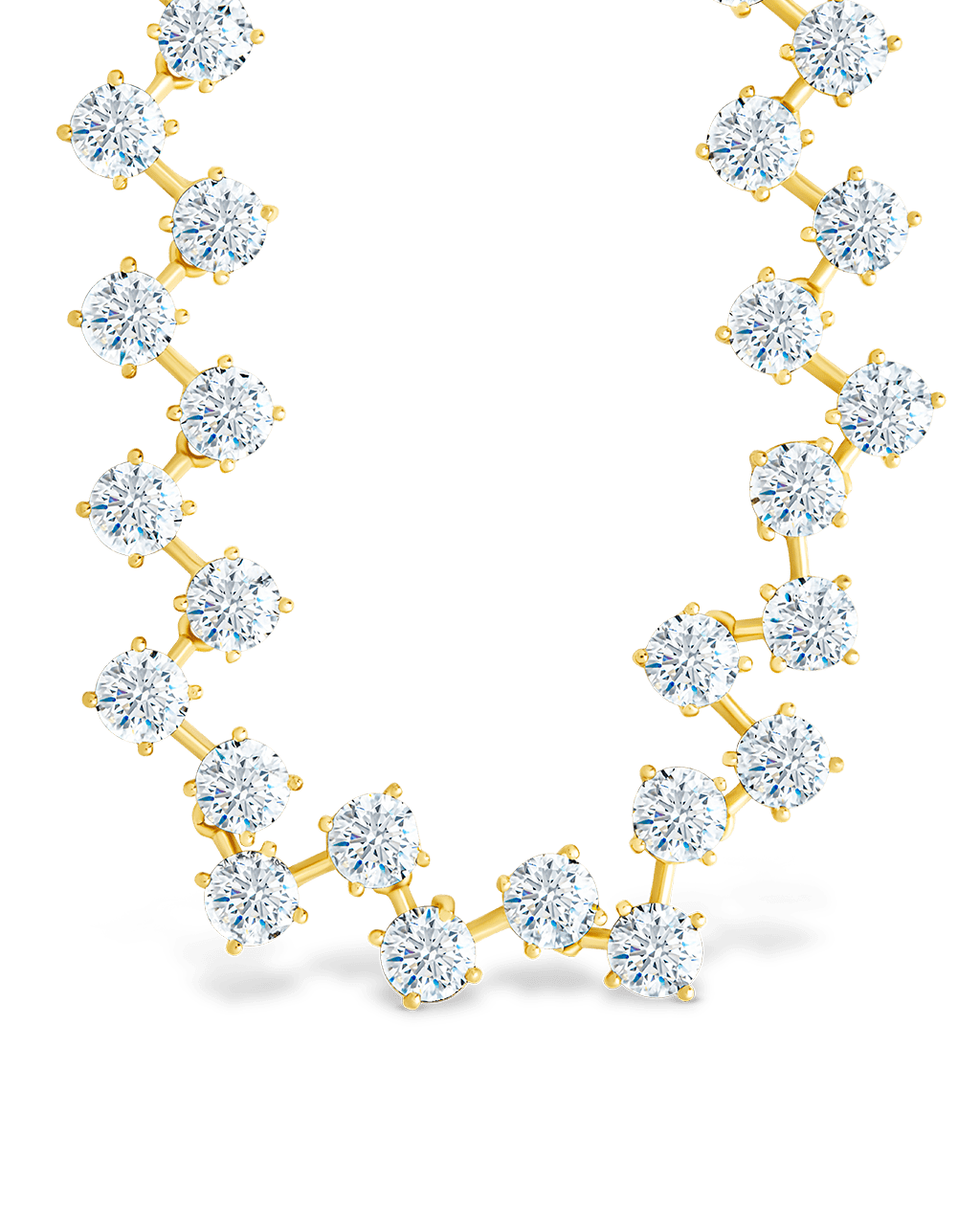 Carson Adjustable CZ Tennis Bolo Necklace Gold