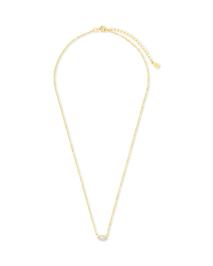 Sterling Silver Marquise Bezel Set Pendant