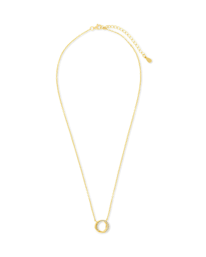 Sterling Silver CZ Interlocking Circle Pendant