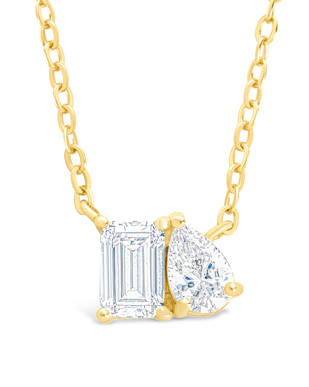 Sterling Silver Guinevere CZ Necklace Gold