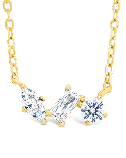 Sterling Silver Trio Cut Pendant Gold