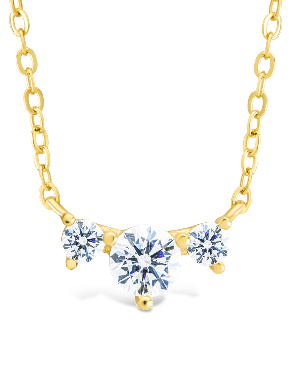 Sterling Silver Robin CZ Necklace Gold