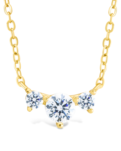 Sterling Silver Robin CZ Necklace Gold