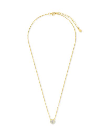 Sterling Silver CZ Disc Pendant