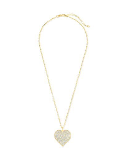 Sterling Silver CZ Statement Heart Pendant