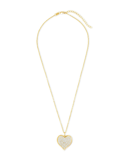 Sterling Silver CZ Statement Heart Pendant