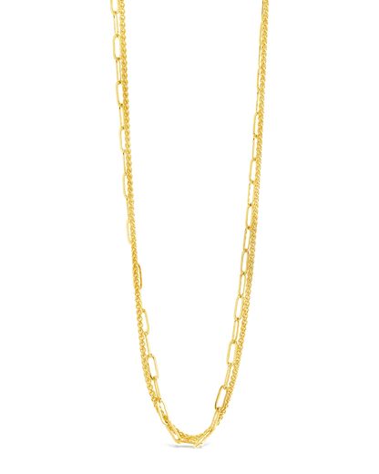 Emery Paperclip & Curb Chain Layered Necklace