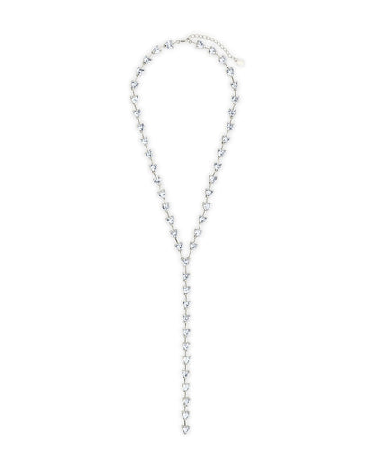 Tasha CZ Stationed Heart Lariat Necklace