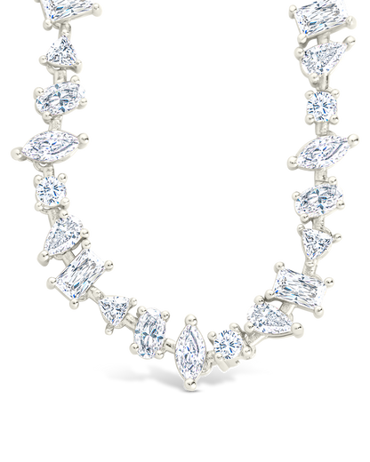 Ellery Adjustable CZ Tennis Necklace Silver